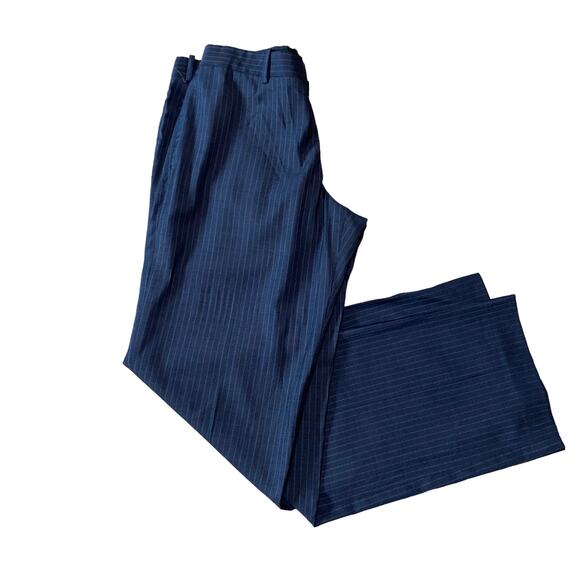 Theory Wool Blend Pin Stripe Slacks Dress Pants Grey/Brown size 12 - Picture 6 of 9